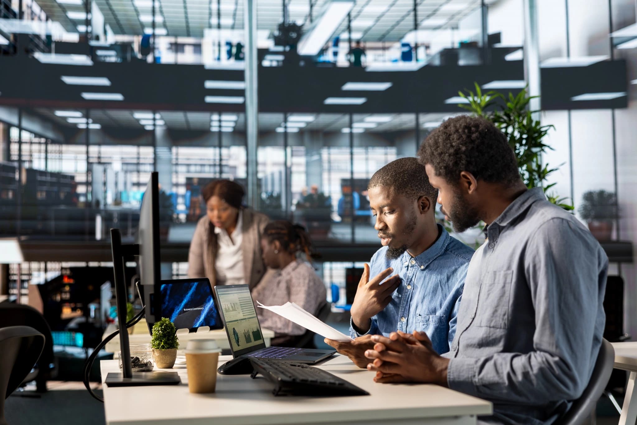 Abstract partnership bridge connecting business and technology organisations